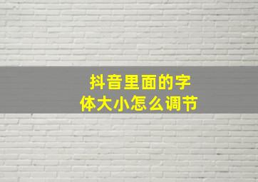 抖音里面的字体大小怎么调节