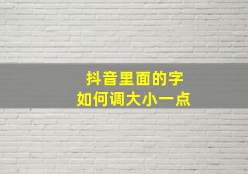 抖音里面的字如何调大小一点