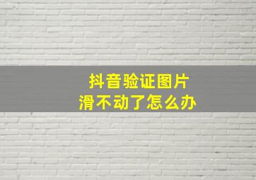 抖音验证图片滑不动了怎么办