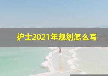 护士2021年规划怎么写