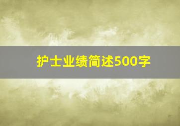 护士业绩简述500字