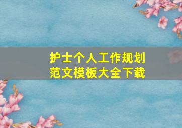 护士个人工作规划范文模板大全下载