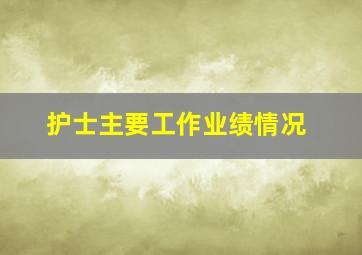 护士主要工作业绩情况