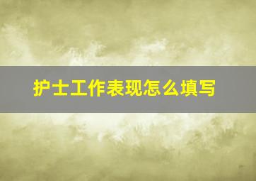 护士工作表现怎么填写