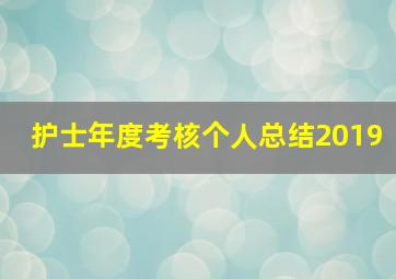 护士年度考核个人总结2019