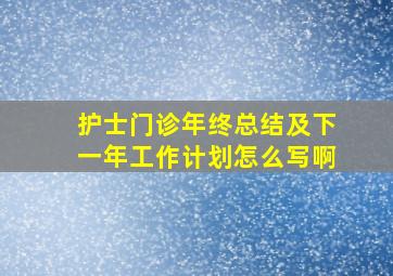 护士门诊年终总结及下一年工作计划怎么写啊