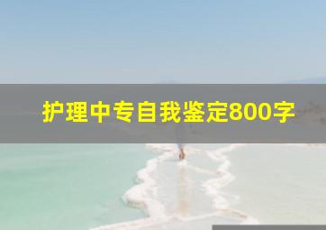 护理中专自我鉴定800字