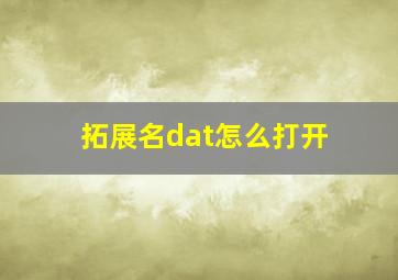 拓展名dat怎么打开