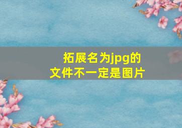 拓展名为jpg的文件不一定是图片