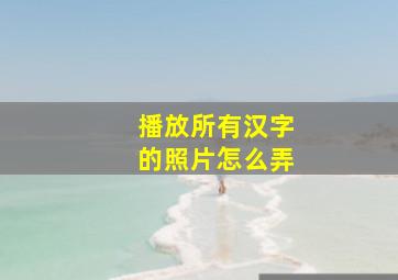 播放所有汉字的照片怎么弄