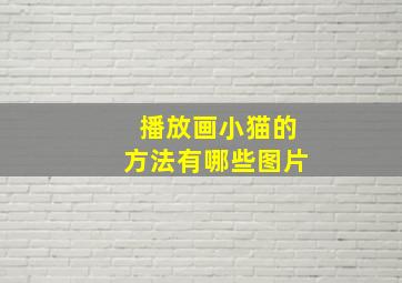 播放画小猫的方法有哪些图片