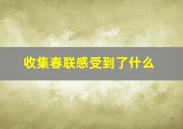 收集春联感受到了什么