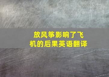 放风筝影响了飞机的后果英语翻译