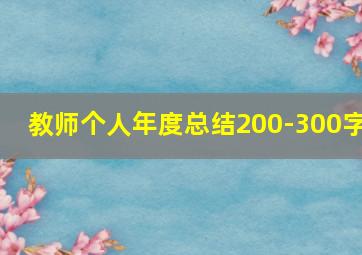 教师个人年度总结200-300字