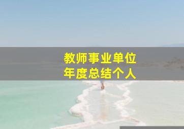 教师事业单位年度总结个人