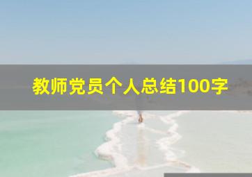 教师党员个人总结100字