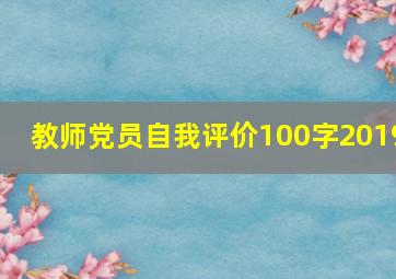 教师党员自我评价100字2019