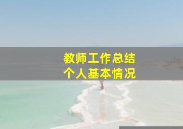 教师工作总结个人基本情况