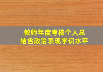 教师年度考核个人总结含政治表现学识水平