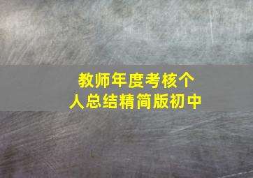 教师年度考核个人总结精简版初中