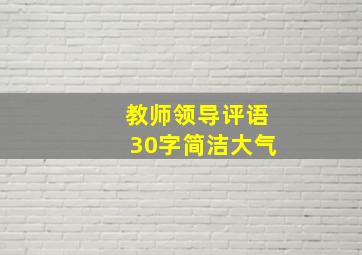 教师领导评语30字简洁大气