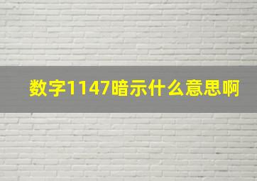 数字1147暗示什么意思啊