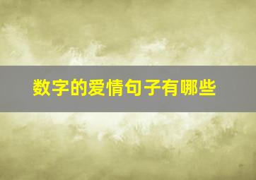 数字的爱情句子有哪些