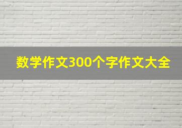 数学作文300个字作文大全