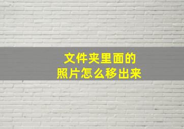 文件夹里面的照片怎么移出来