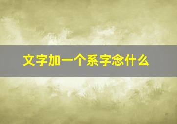 文字加一个系字念什么