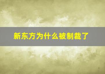 新东方为什么被制裁了