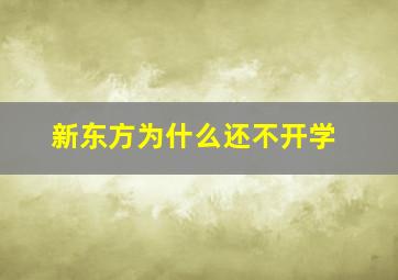 新东方为什么还不开学