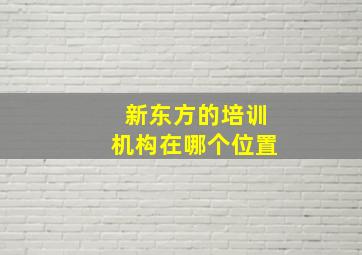 新东方的培训机构在哪个位置