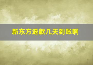 新东方退款几天到账啊