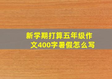 新学期打算五年级作文400字暑假怎么写