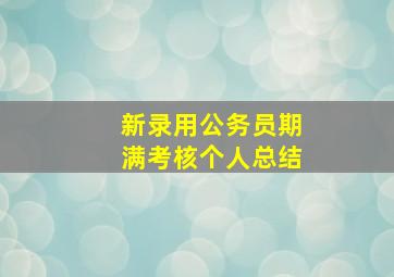 新录用公务员期满考核个人总结