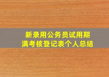 新录用公务员试用期满考核登记表个人总结