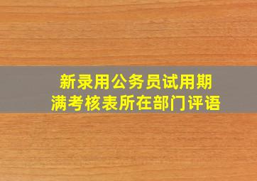 新录用公务员试用期满考核表所在部门评语