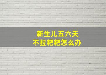 新生儿五六天不拉粑粑怎么办