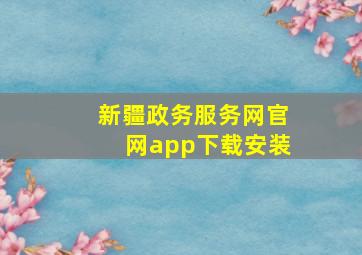 新疆政务服务网官网app下载安装