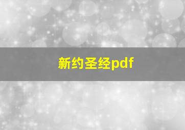 新约圣经pdf