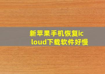 新苹果手机恢复icloud下载软件好慢