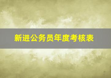 新进公务员年度考核表