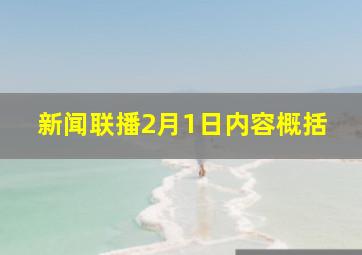 新闻联播2月1日内容概括