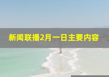 新闻联播2月一日主要内容