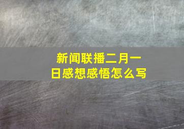 新闻联播二月一日感想感悟怎么写