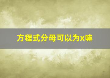 方程式分母可以为x嘛