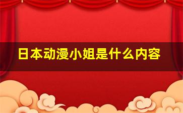 日本动漫小姐是什么内容