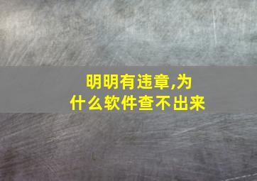 明明有违章,为什么软件查不出来