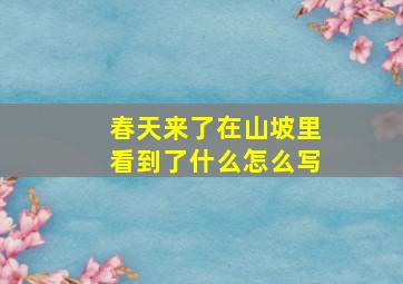 春天来了在山坡里看到了什么怎么写